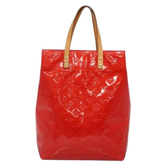 LOUIS VUITTON Monogram Vernis Reade MM Hand Bag Red Rouge LV Auth - Picture 2 of 16